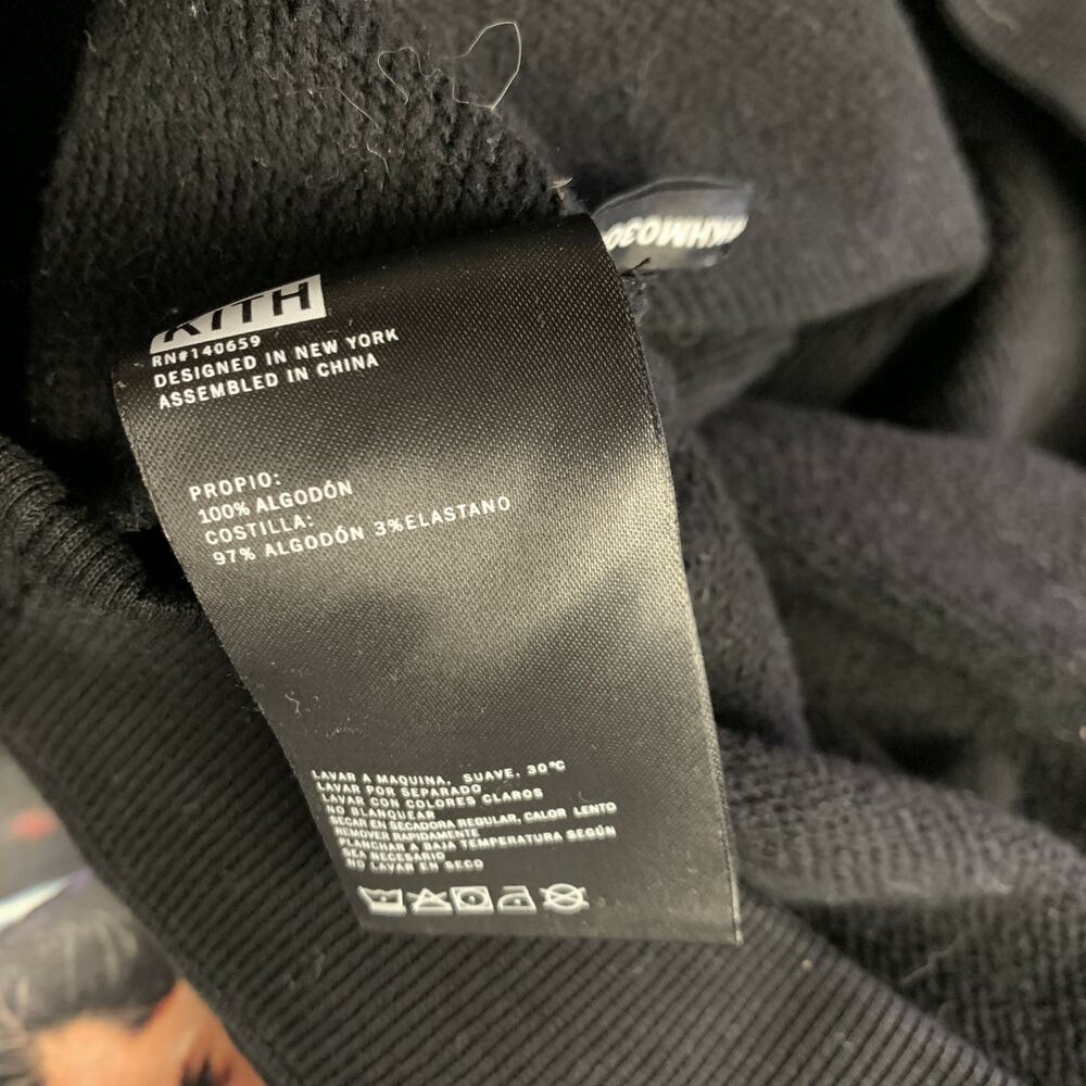 KITH Size L Black Graphic Cotton Hooded Sweatshirt - Picture 8 of 8